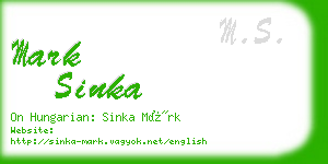 mark sinka business card